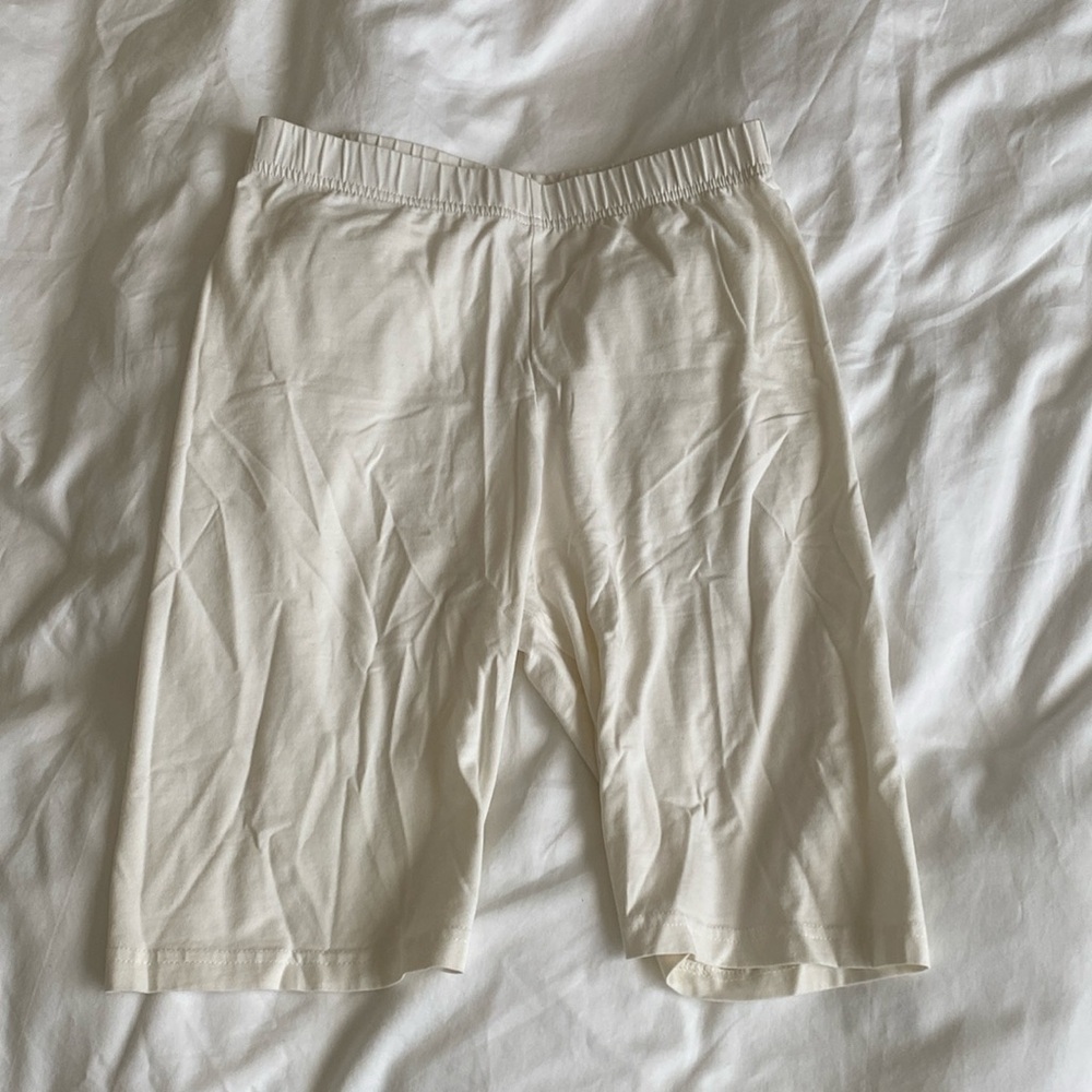 Cream Biker Shorts